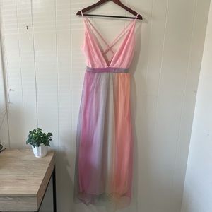 Pastel rainbow maxi dress